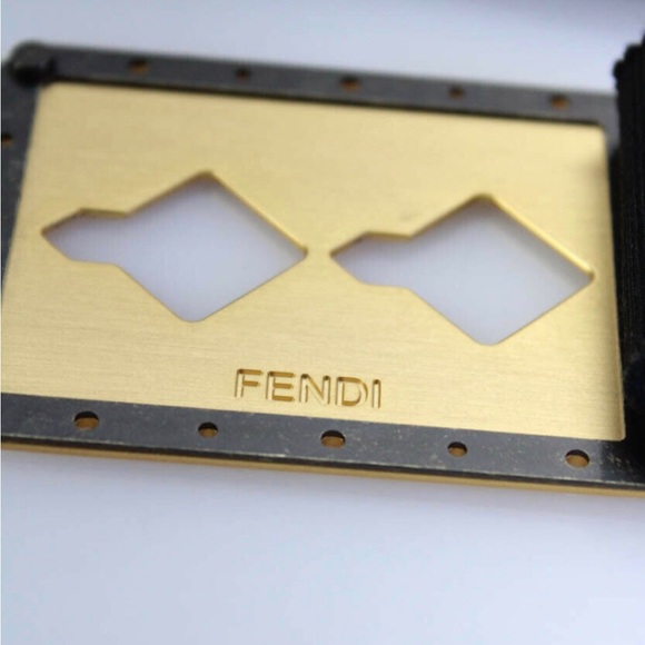 FENDI WOMENS METAL GOLD TONE BELT BLACK SIZE SMALL main image 4